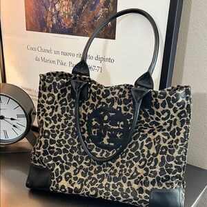 Tory Burch Brown and Black Leopard Tote Bag